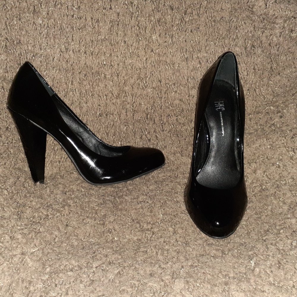 INC-INTERNATIONAL CONCEPTS-Malinda-Black Patent Leather-Sz 5.5-Near Mint